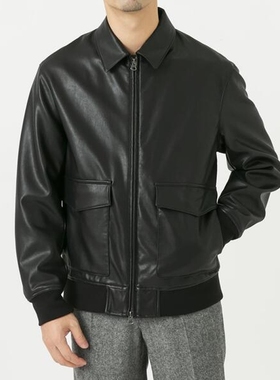 东京胖黄瓜日本代购 ROSSO 拉链仿皮夹克外套 RAA7-17M013