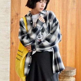 FREAK STORE 女款 25秋冬 纯棉渐变色格纹衬衫 2169 10%off