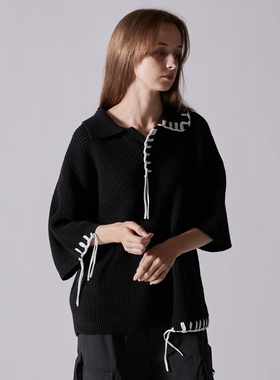 东京胖黄瓜日本代购 CLEL 男女款 手缝线针织马球衫 CLEsc1273