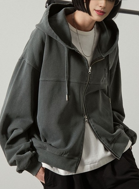 东京胖黄瓜日本代购  Alfred Alex 刺绣拉链连帽卫衣 AApa694