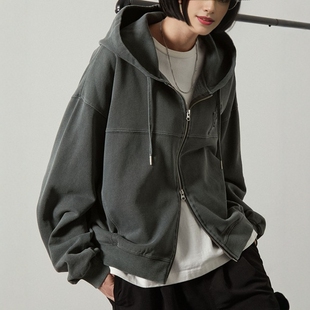 东京胖黄瓜日本代购 Alfred Alex 刺绣拉链连帽卫衣 AApa694