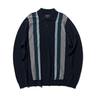 PLUS Knit 针织POLO衫 6折 0032 Argyle BEAMS Stripe Polo