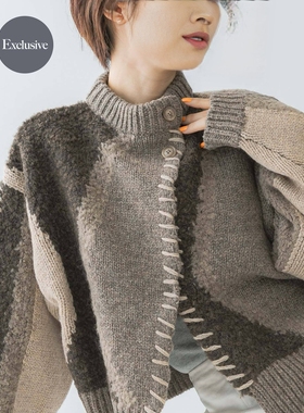 【7折】leinwande×ROSSO 嵌花图案开衫 RWA7-0224030514