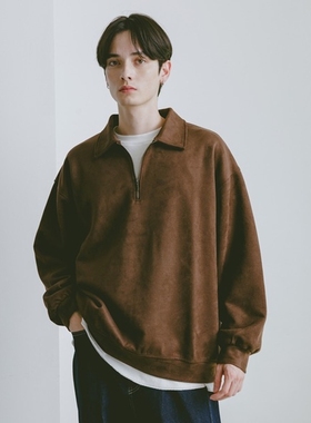 东京胖黄瓜日本代购 RAGEBLUE 仿麂皮半拉链卫衣 598023