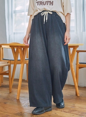 【5折】日本代购 MONO-MART LADY'S 水洗宽松牛仔裤 LDpt1489