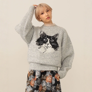 【6折】mmts 【COLLABORATION】9456 猫咪针织衫 女款 0025