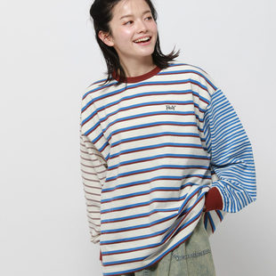 Fishs T恤 Eddy 条纹长袖 323391 女款 东京胖黄瓜日本代购
