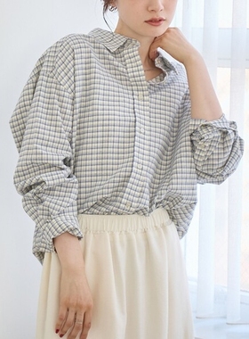 东京胖黄瓜日本代购 coen 格纹长袖衬衫 0016