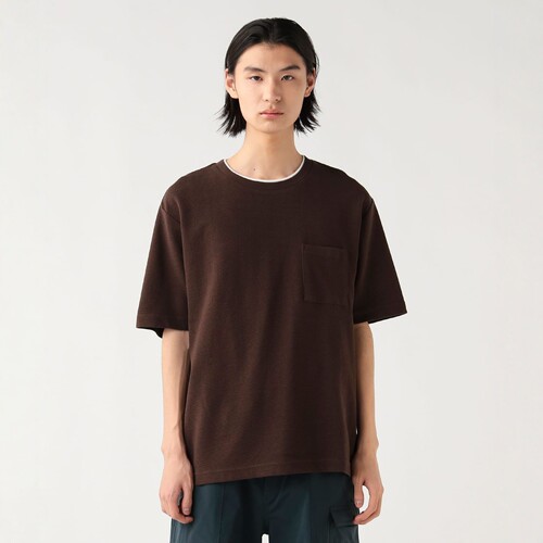 26春夏 BEAMS HEART 接触冷感波纹双面假层叠T恤 男款 0398