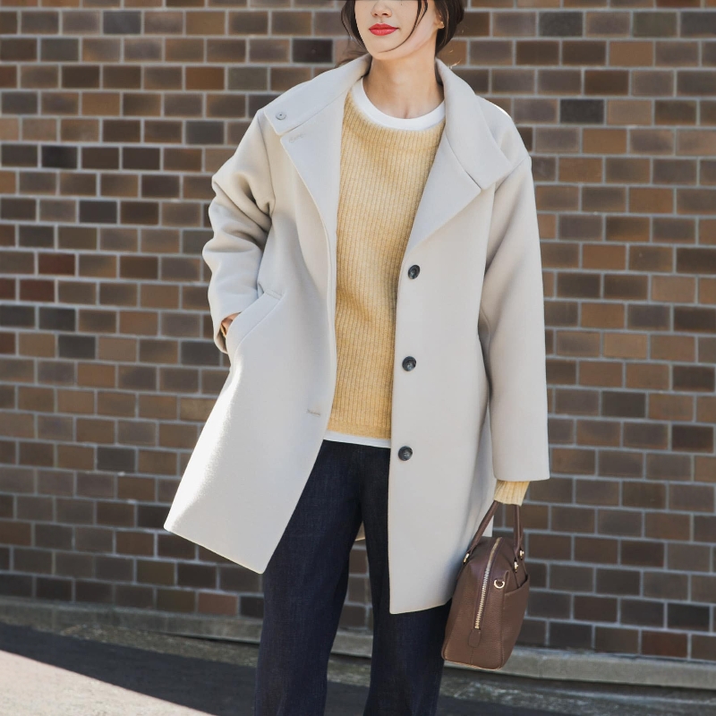 日本代购 DOORS 女款 立领毛呢大衣 DRA7-27A104