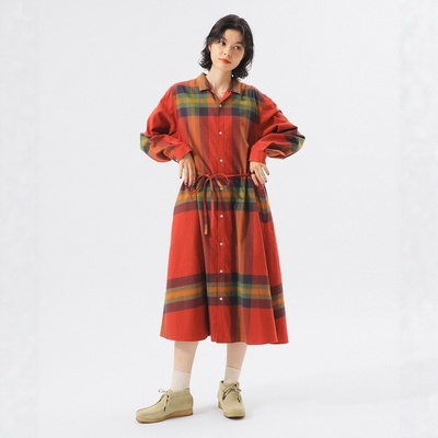 【VIP限时7折】东京胖黄瓜 BEAMS BOY 全棉格子连衣裙 0223