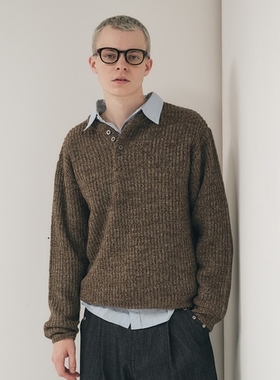 日本代购 Adoon plain 亨利领套头针织衫 629958