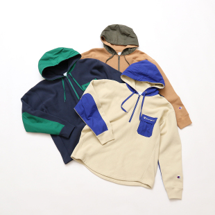 刺绣草写半拉链卫衣 CHAMPION U121 7折现货