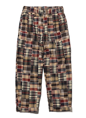 日产 BEAMS PLUS 双褶马德拉斯拼布休闲裤 男款 0368