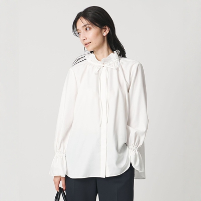 26春夏 UNITED ARROWS 荷叶边领口喇叭袖衬衫 1446