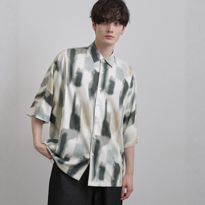 日本代购 tk.TAKEO KIKUCHI 提花宽松短袖衬衫 170-85603