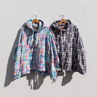 Smock Patchwork Madras BEAMS 男款 MIL 拼布罩衫 0926 PLUS