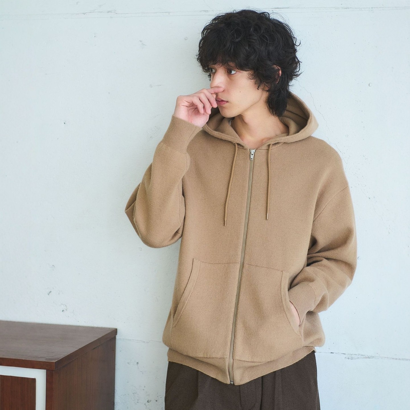 【VIP限时6折】Green label relaxing 羊毛混纺连帽针织衫 0000