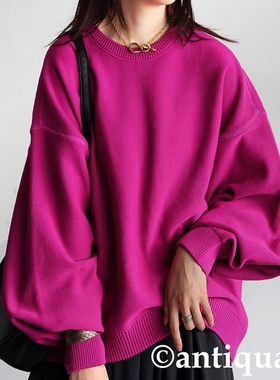 日本代购 antiqua 宽松圆领套头针织衫 NA-00511