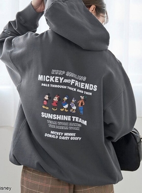 东京胖黄瓜日本代购 MICKEY / coen 女款 印花连帽卫衣 0035