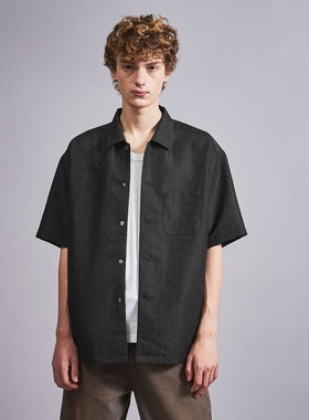 【5折】日本代购 MONKEY TIME 清爽触感提花短袖衬衫 0448