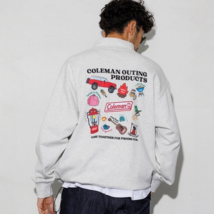 东京胖黄瓜日本代购 Coleman / FS 印花抽绳半开领卫衣 0019