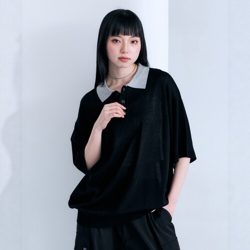 东京胖黄瓜日本代购 RAGEBLUE 双色针织POLO衫 702712