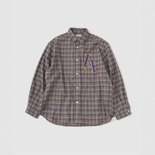 The Court 衬衫 9020 刺绣格纹长袖 Off NBA 日本代购