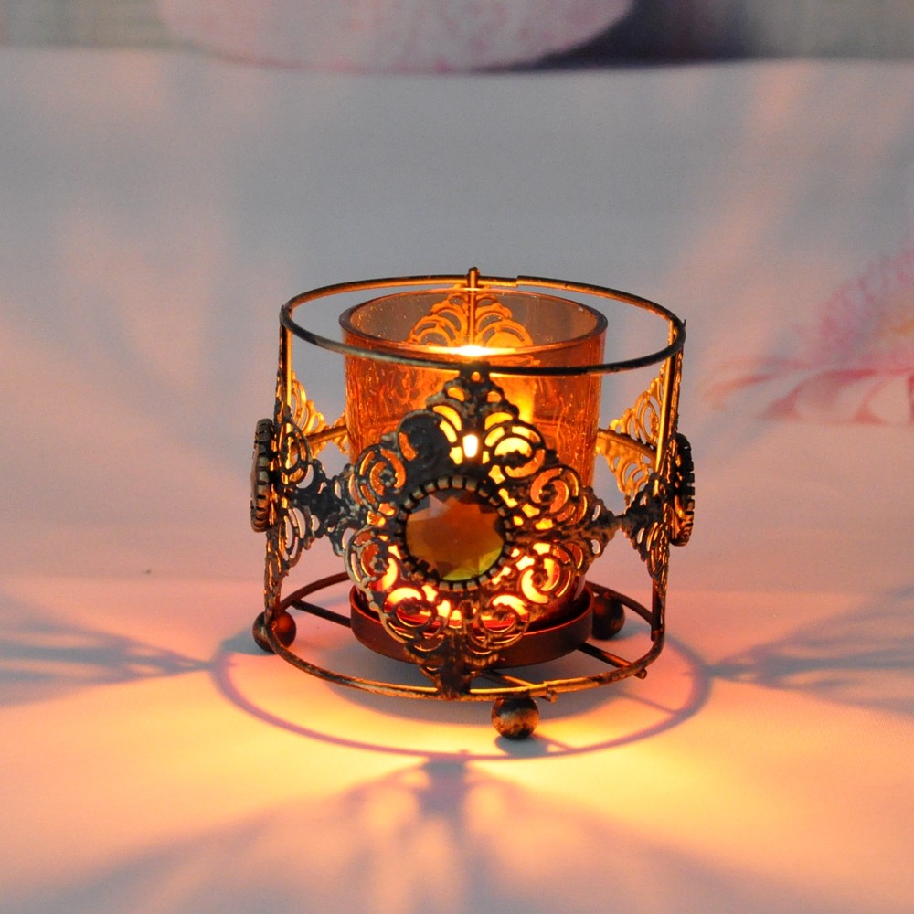 欧式古典镂空雕花烛台 家居婚庆装饰道具咖啡馆桌面摆件 烛光晚餐