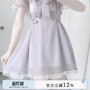 女蕾丝连衣裙新款 啦啦酱 短袖 原创设计亚文化清楚系夏季 紫铃兰