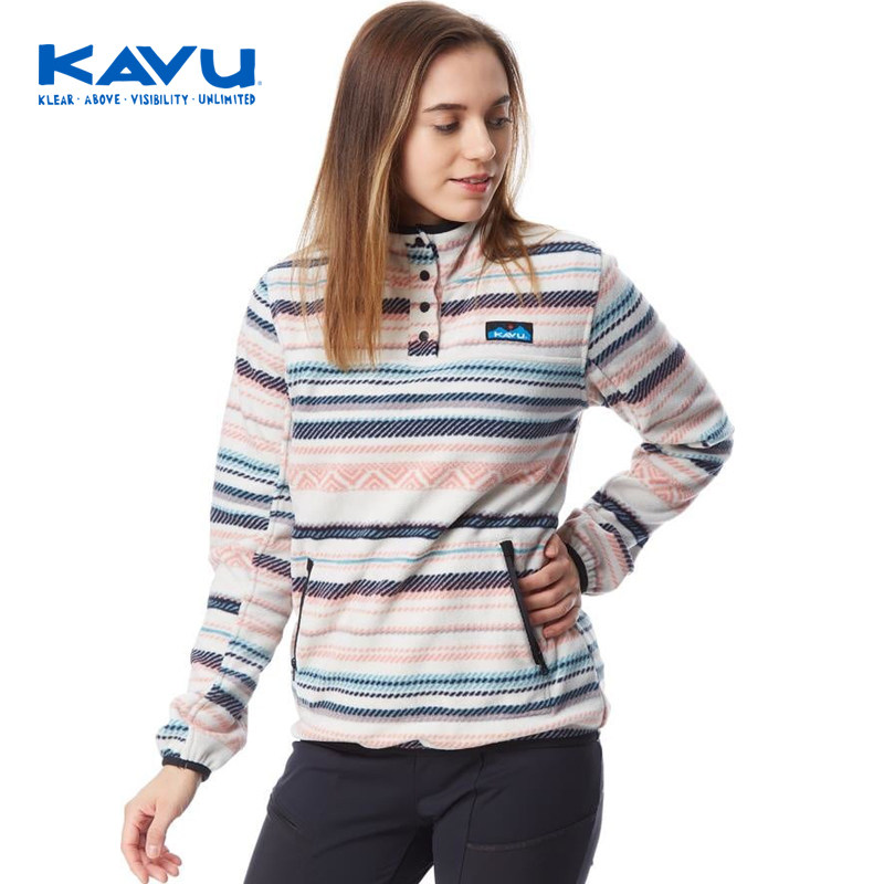 KAVU女款摇粒绒半开襟套头衫
