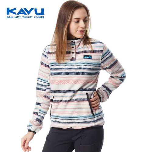 KAVU女款摇粒绒半开襟套头衫