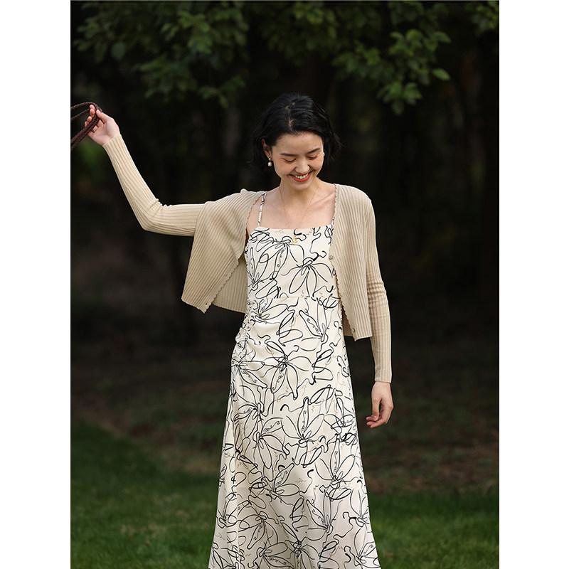 HeyDress法式吊带连衣裙女夏季抽象线稿印花裙度假温柔气质裙子,女装/女士精品,连衣裙,淘宝优惠券,粉丝福利购,淘宝优惠卷