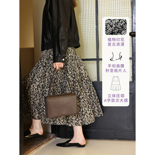 印花半裙伞裙 原创复古碎花半身裙女春夏法式 HeyDress 小腹消失