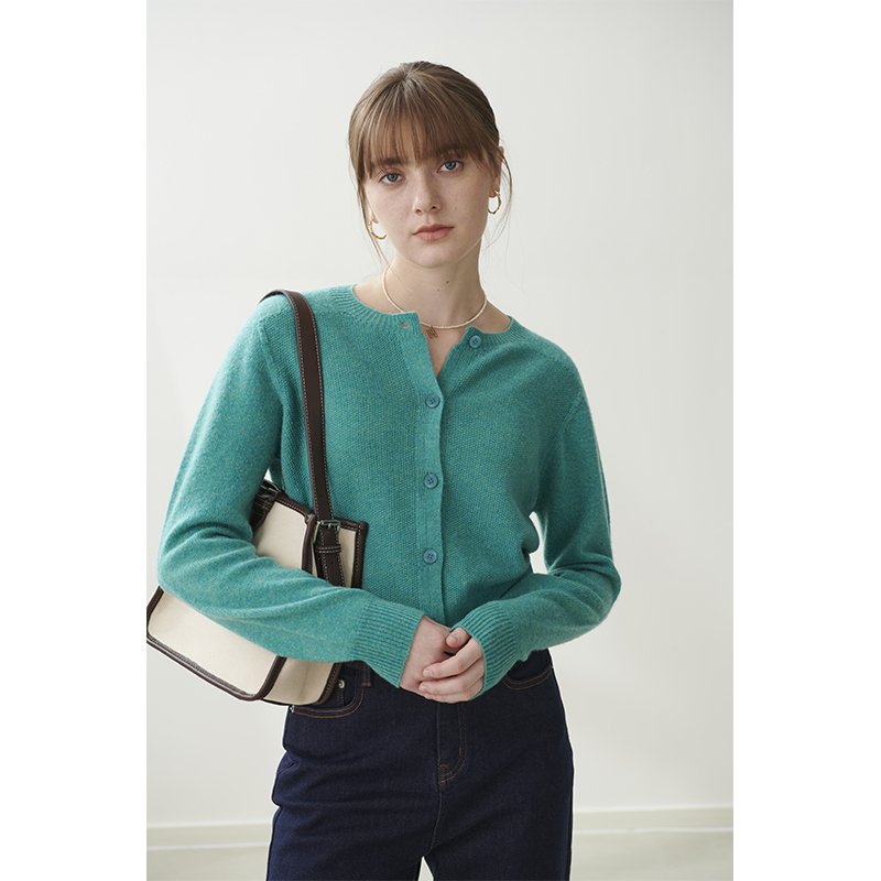 HeyDress羊毛云朵圆领针织开衫