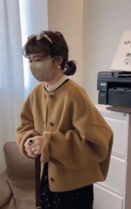 双面羊绒大衣女短款2025秋冬新款韩版圆领单排扣小香风羊毛呢外套