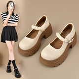 内增高单鞋女新款法式气质温柔方口配裙厚底小个子GL391P70，男鞋运动鞋，四季服饰