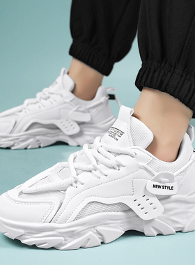 鞋子男2025夏季新款透气网面休闲运动跑步潮鞋黑色N8351P55