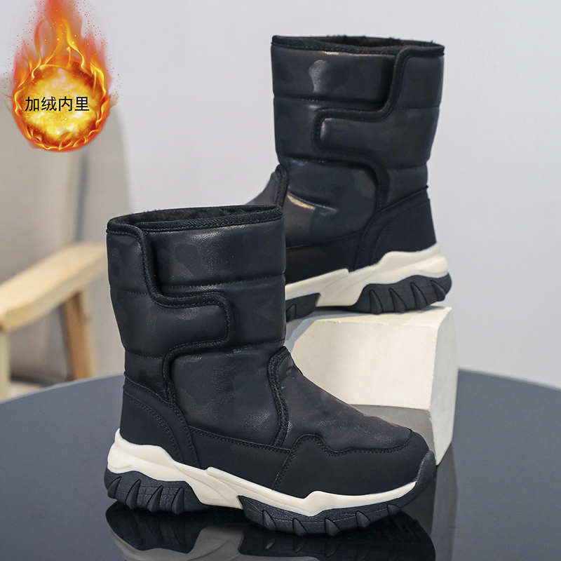 雪地靴男冬季加绒加厚户外防水防滑高帮棉靴东北抗寒鞋款2411P80，男鞋雪地靴，四季服饰