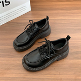 小皮鞋女2025春季新款百搭鞋子厚底单鞋增高乐福鞋GL268P60，男鞋运动鞋，四季服饰