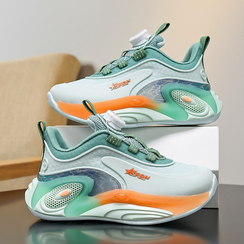 童鞋儿童运动鞋男童秋季网面透气旋转纽扣鞋中大童女跑鞋9776P80，童鞋运动鞋，四季服饰