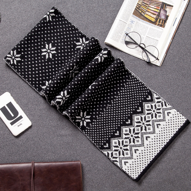 男女通用围巾冬季雪花氛围感针织保暖围脖韩系围巾W1515P10，围巾，四季服饰