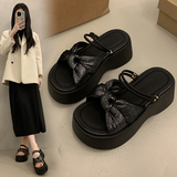 蝴蝶结一字凉拖2025年新款高级感厚底拖鞋女夏季外穿鞋子B09-1P65，男鞋运动鞋，四季服饰