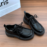 小皮鞋女2025春季新款百搭鞋子厚底单鞋增高乐福鞋GL268P60，男鞋运动鞋，四季服饰