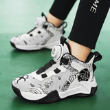 儿童篮球鞋男童科比旋转纽扣防滑网面透气学生运动鞋2322P70，男鞋运动鞋，四季服饰