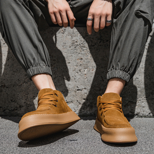 21029P140 登山休闲运动加绒加厚雪地棉鞋 马丁靴男秋冬季 高帮工装