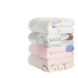 三利儿童毛巾3条 洗脸家用吸水珊瑚绒非全纯棉宝宝男女卡通小毛巾