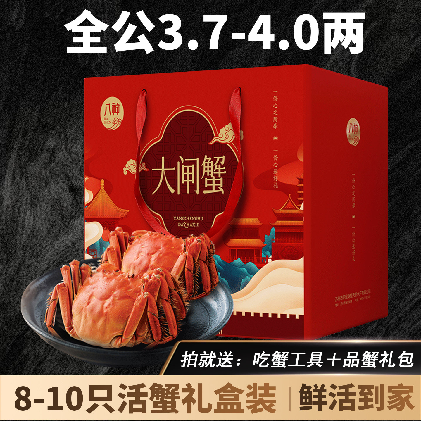活蟹现货苏州精品大闸蟹礼盒团购特大全公螃蟹3.7-4两鲜活水产,水产肉类/新鲜蔬果/熟食,大闸蟹,淘宝优惠券,粉丝福利购,淘宝优惠卷