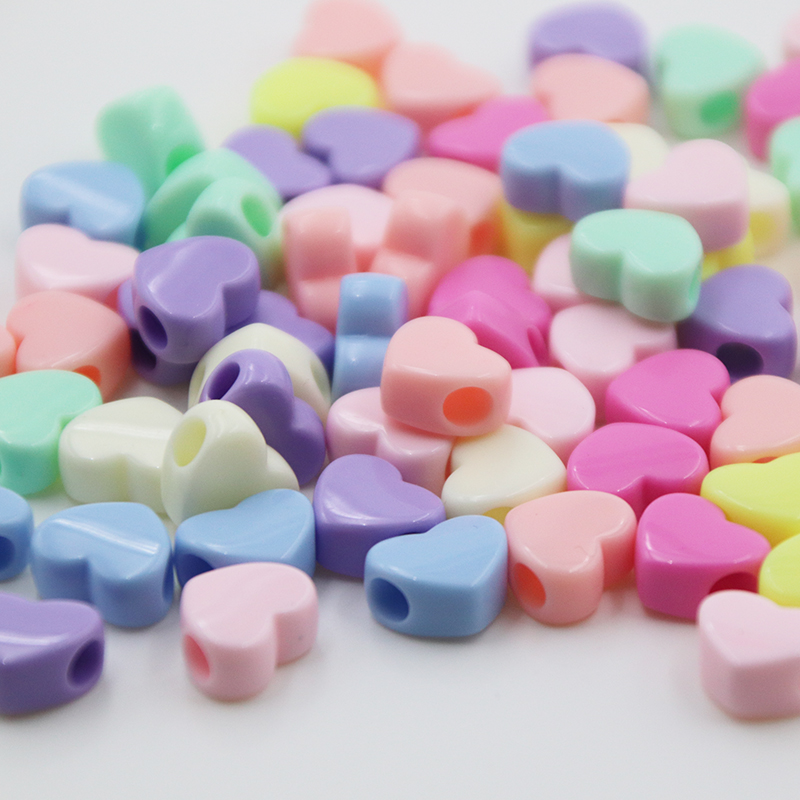 亚克力大孔珠子横孔桃心散珠