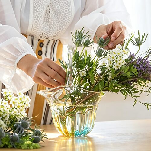 日本aderia津轻薰风手工花篮花瓶花器花束瓶插花装饰桌面居家客厅